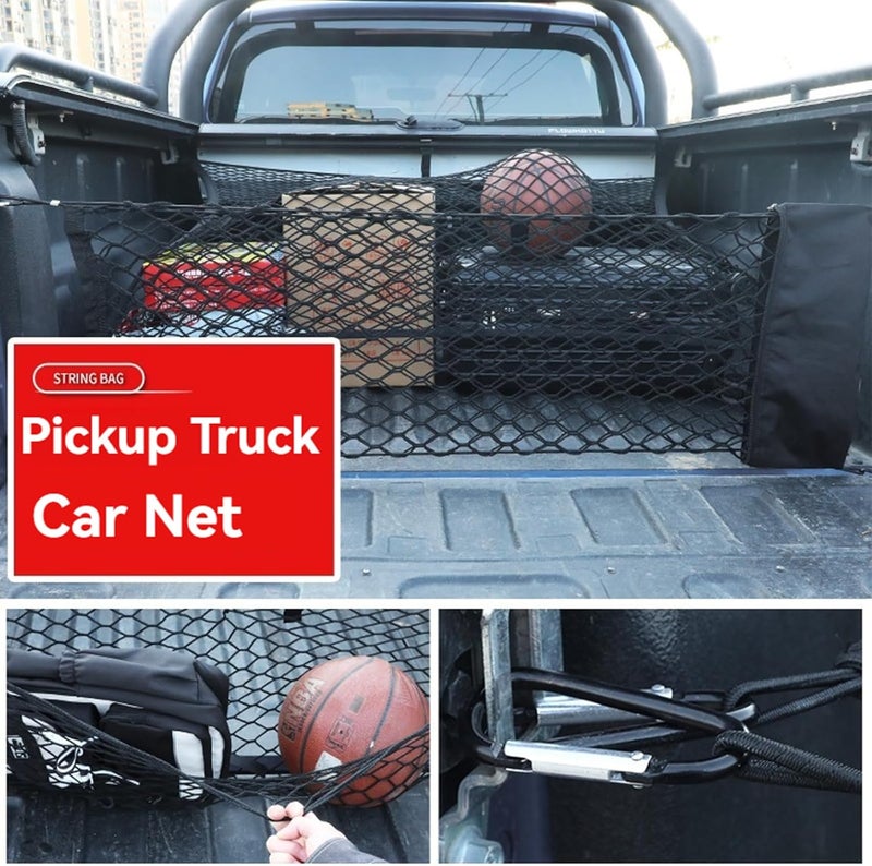 AuyNeas for Ford Maverick Envelope Style Truck Bed Cargo Net - Fits 2013-2024 2025 2026 Maverick Accessories Cargo Net for Pickup Truck Bed - Heavy Duty Carabiners - Image 2